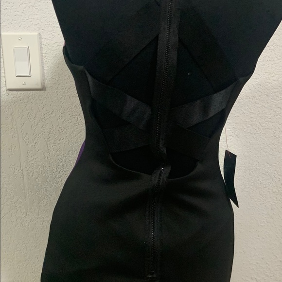 Bebe (Med) Purple and black multicolor  dress - Picture 2 of 6
